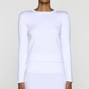 Bleusalt The Shorty Crew Long Sleeve White Shirt